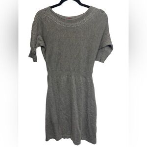 Merona Gray Cable Knit Neck Sweater Dress Size Medium